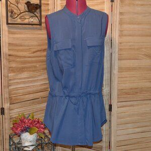 Banana Republic Factory L Sleeveless Blue Tunic Top